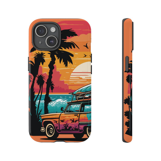 Summer Retro Sunset Protective Phone Case