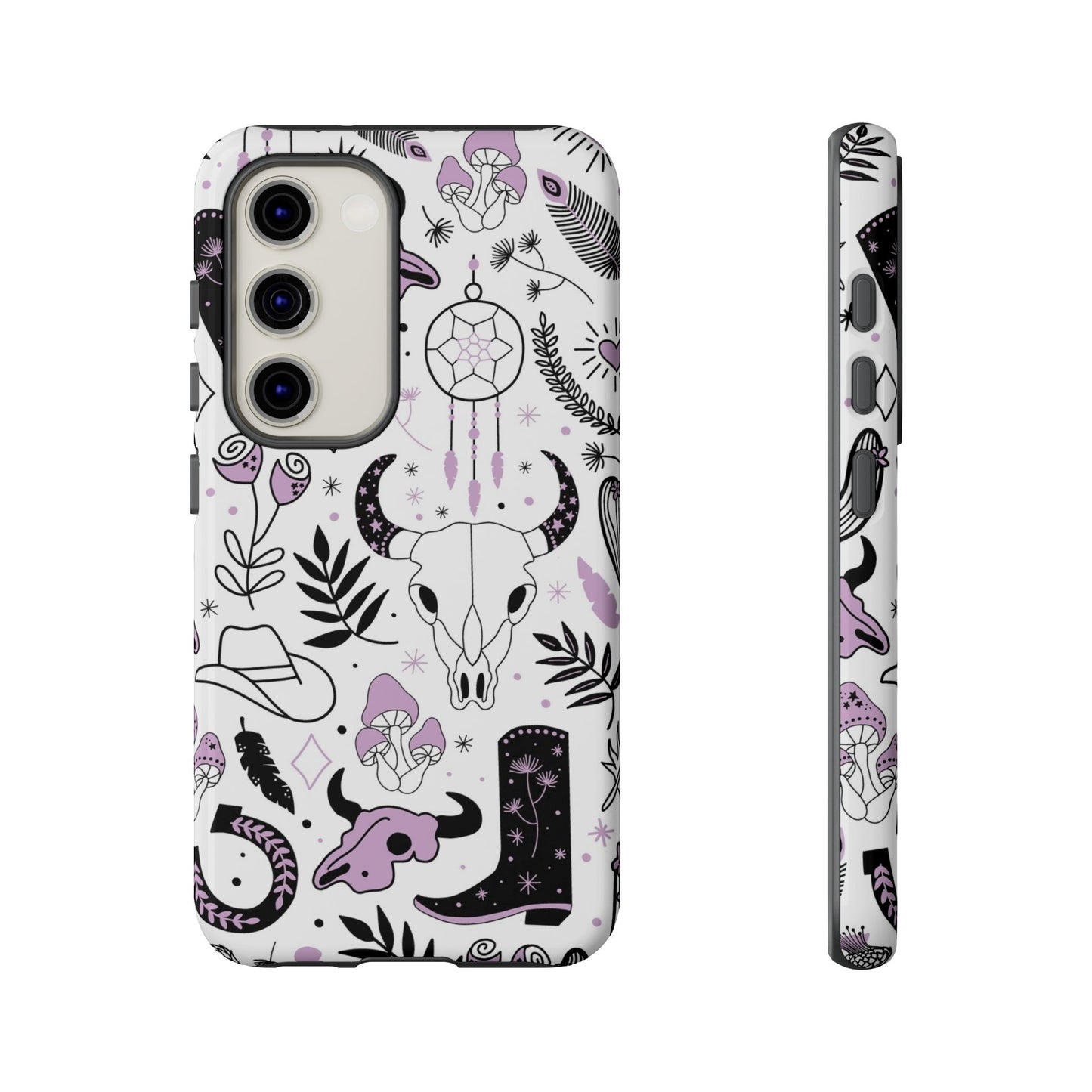 Purple and Black Western Protective Drop Proof Case Iphone, Samsung and Google phones