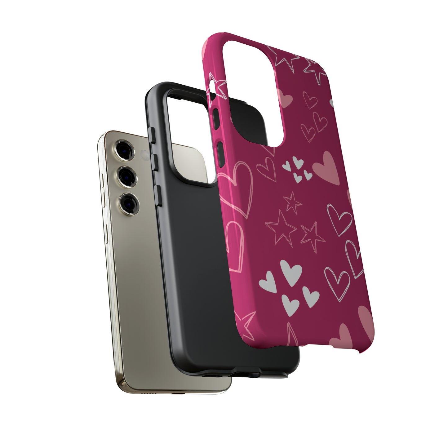 Heart and Stars Protective Case for Google, IPhone and Samsung phones