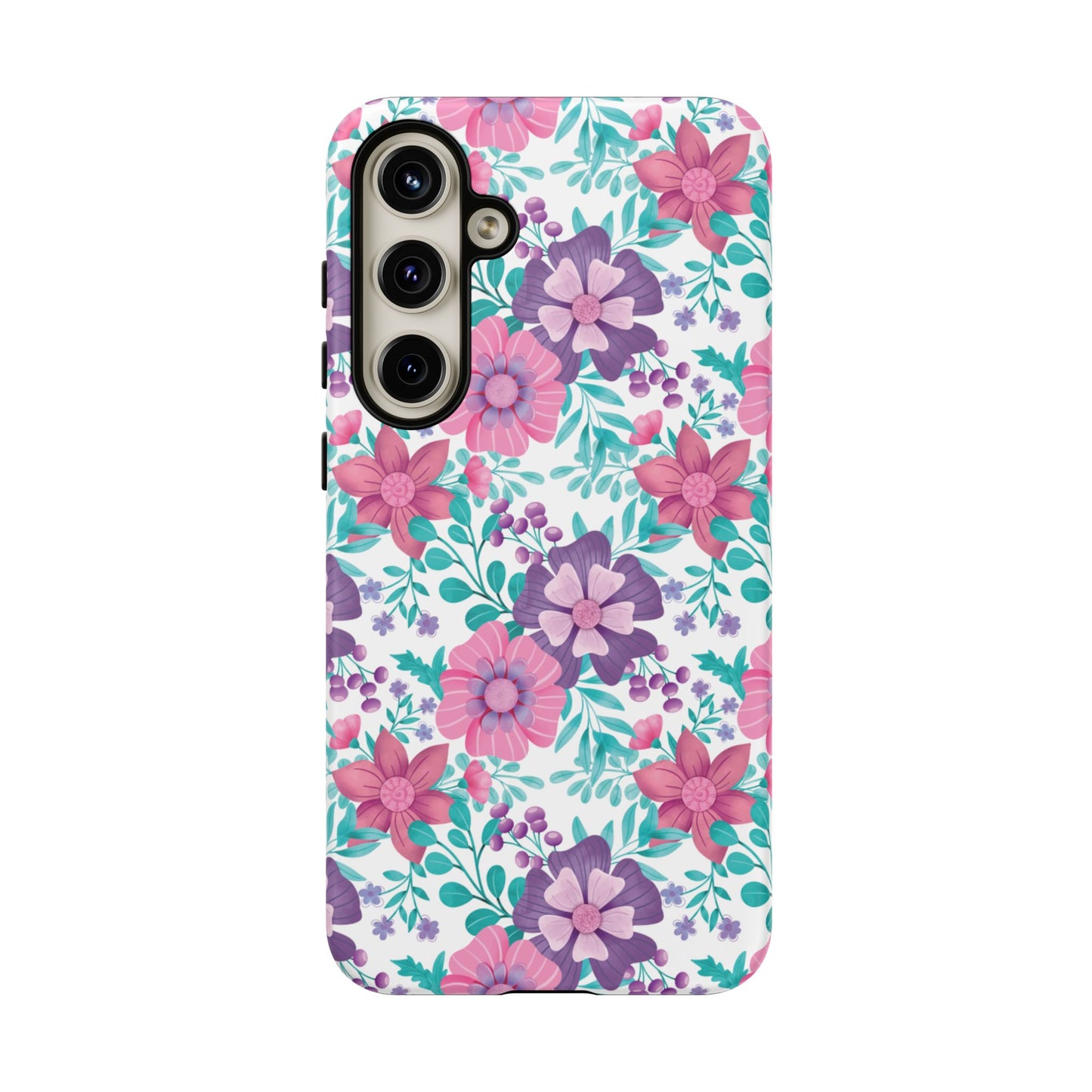 Pastel Flowers Protective Phone Case