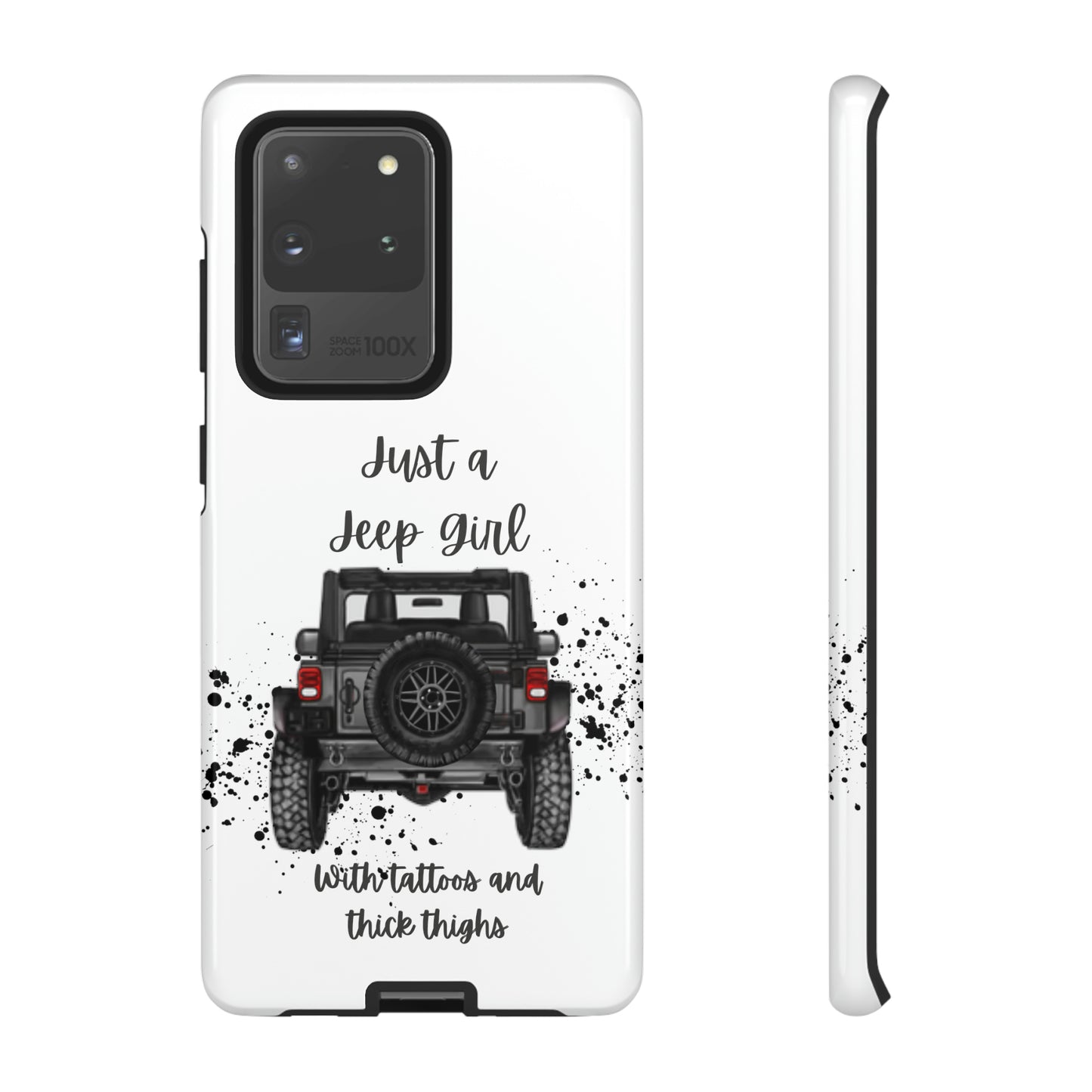 Off Road Girl with Tattoos and Thick Thighs Grey Protective Phkne Case