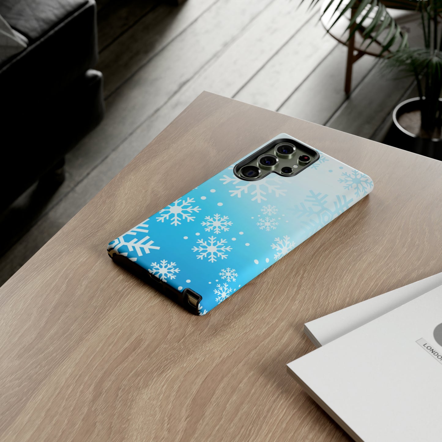 Winter, frozen, snowflake ombré protective phone case for Google, Samsung and IPhone