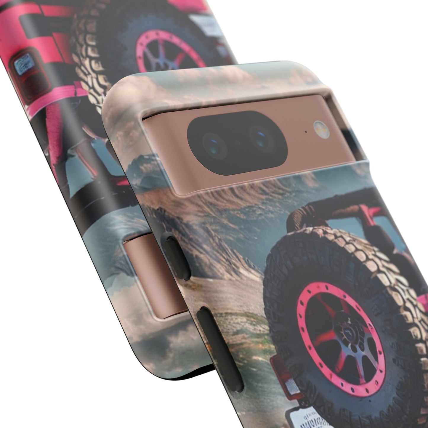 Pink Jeep Tire Protective Phone Case