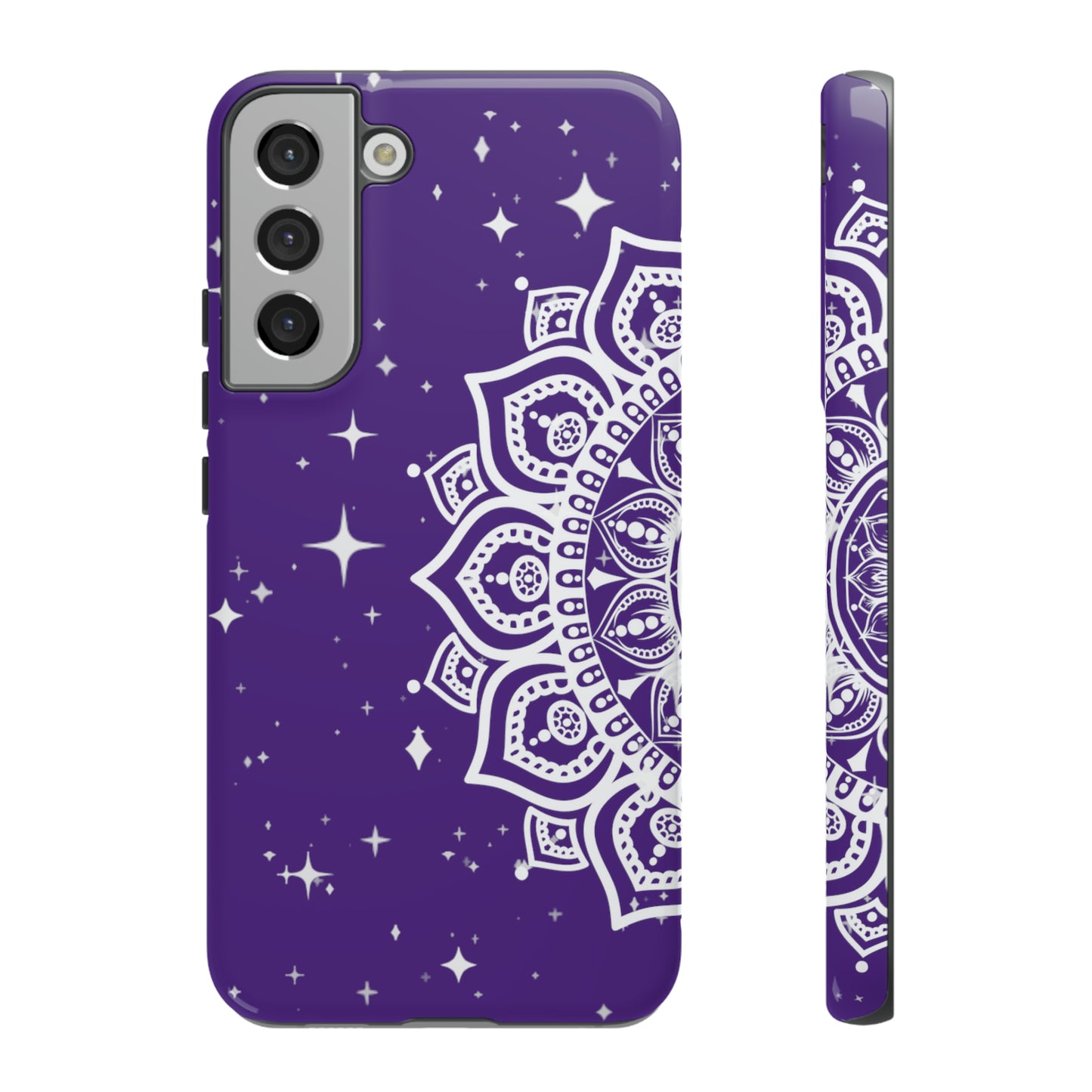 Purple mandala protective phone case for iPhone, Samsung and Google