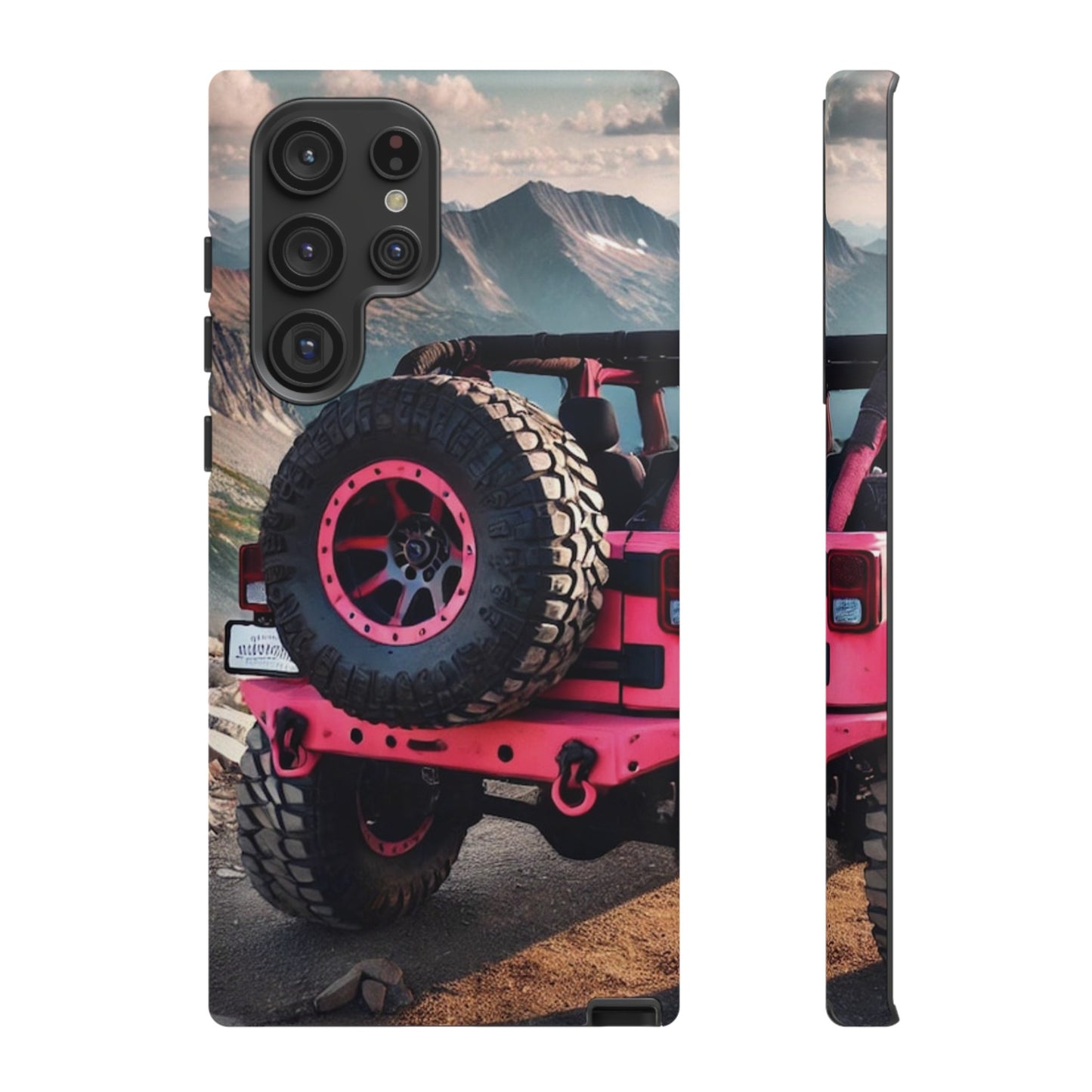 Pink Jeep Tire Protective Phone Case