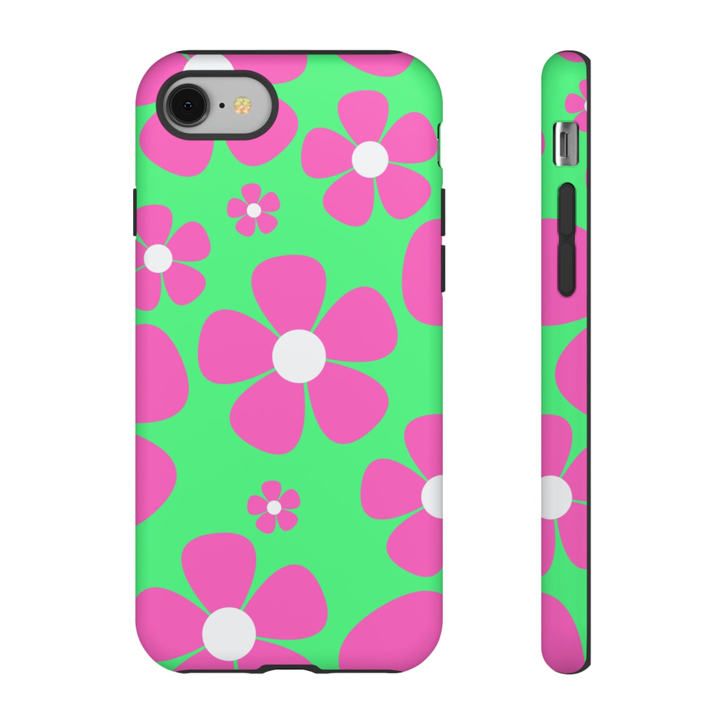 Green with pink flowers protective case