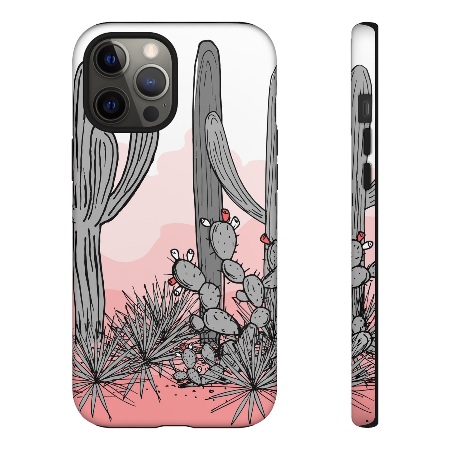 Pastel Cactus Sunset Protective Phone Case