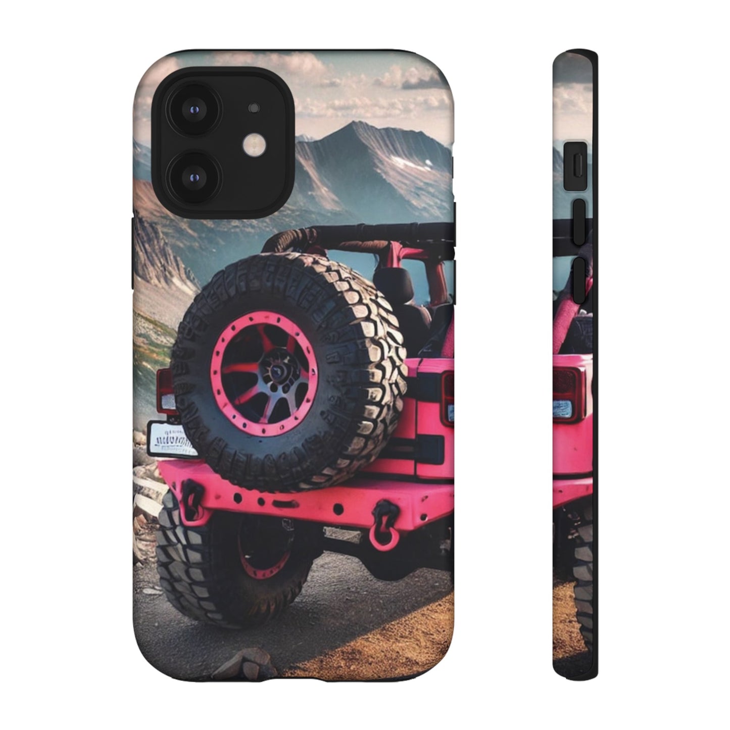 Pink Jeep Tire Protective Phone Case