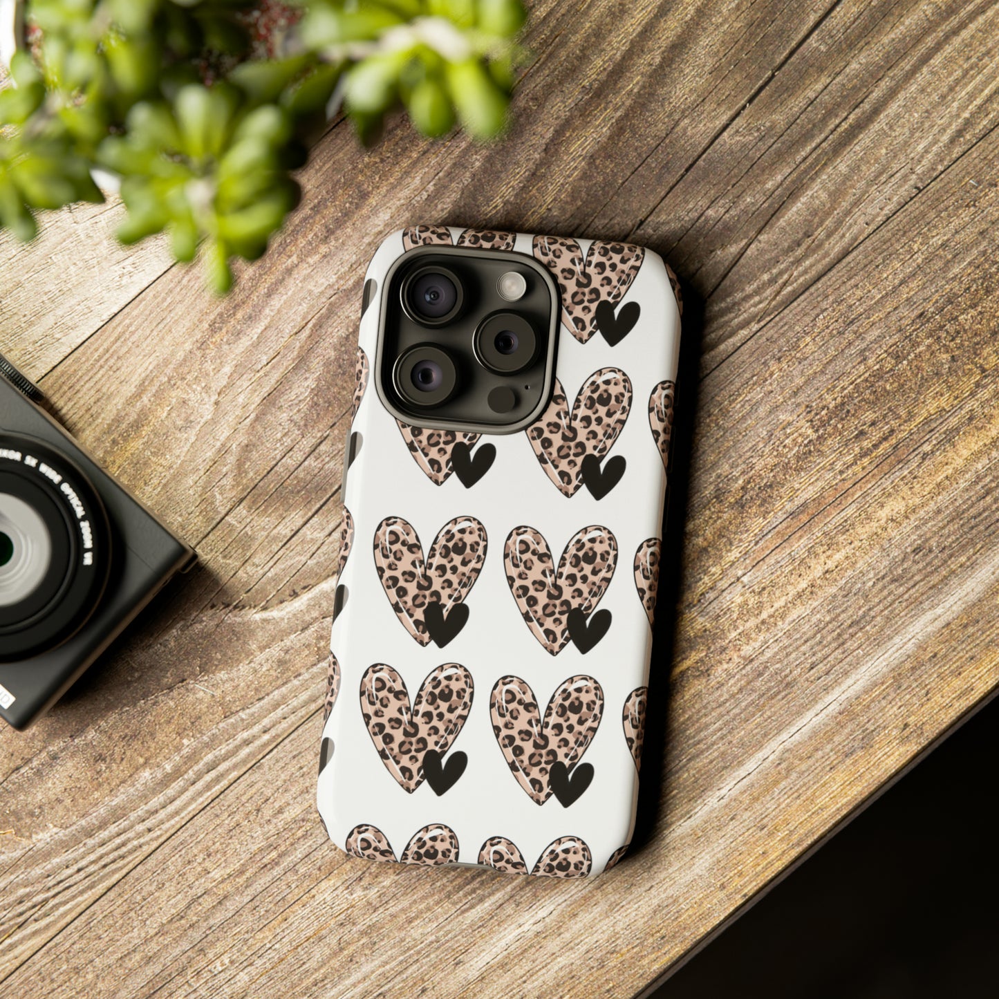 Leopard Hearts Protective Case for IPhone. Samsung and Google phones