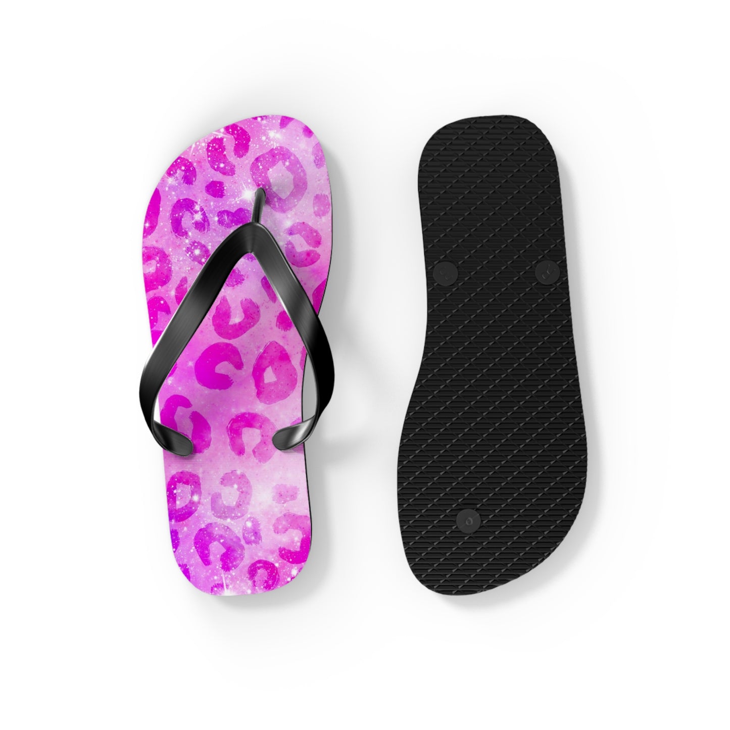 Hot Pink Leopard Flip Flops