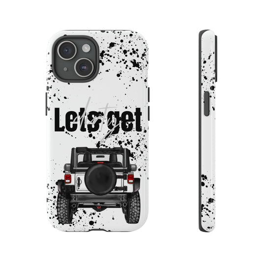 Lets Get Dirty Protective Phone Case for Iphone, Google and Samsung Splatter White