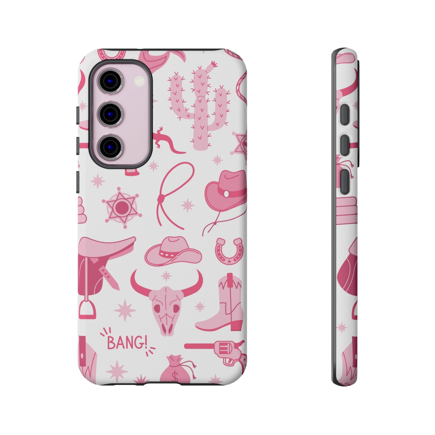 Pink Western Protective Phone Case for Iphone, Samsung and Google Phones