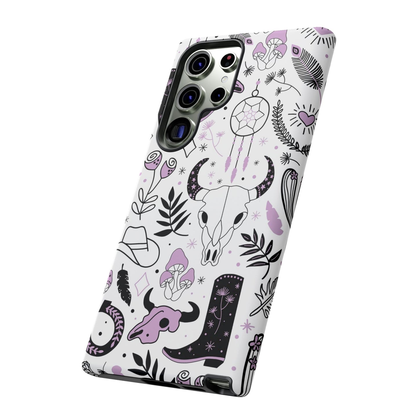 Purple and Black Western Protective Drop Proof Case Iphone, Samsung and Google phones