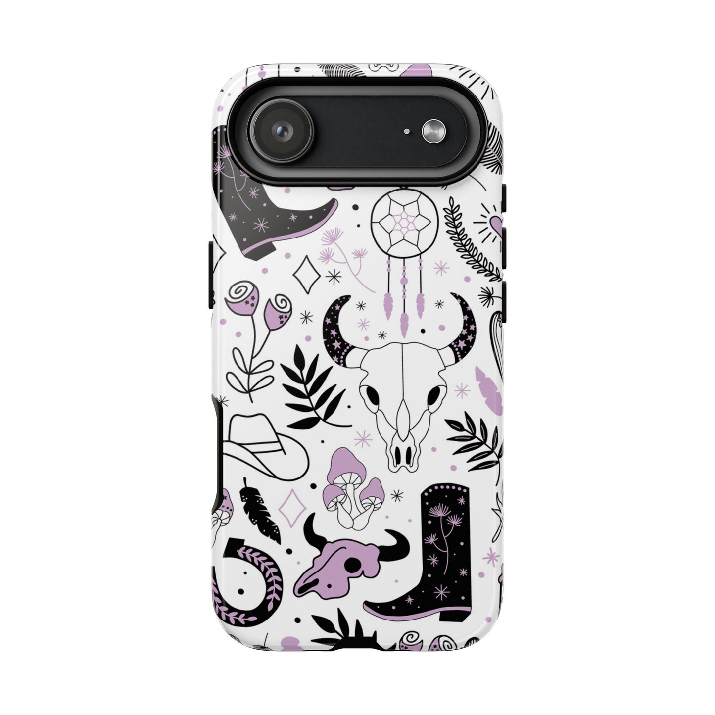 Purple and Black Western Protective Drop Proof Case Iphone, Samsung and Google phones