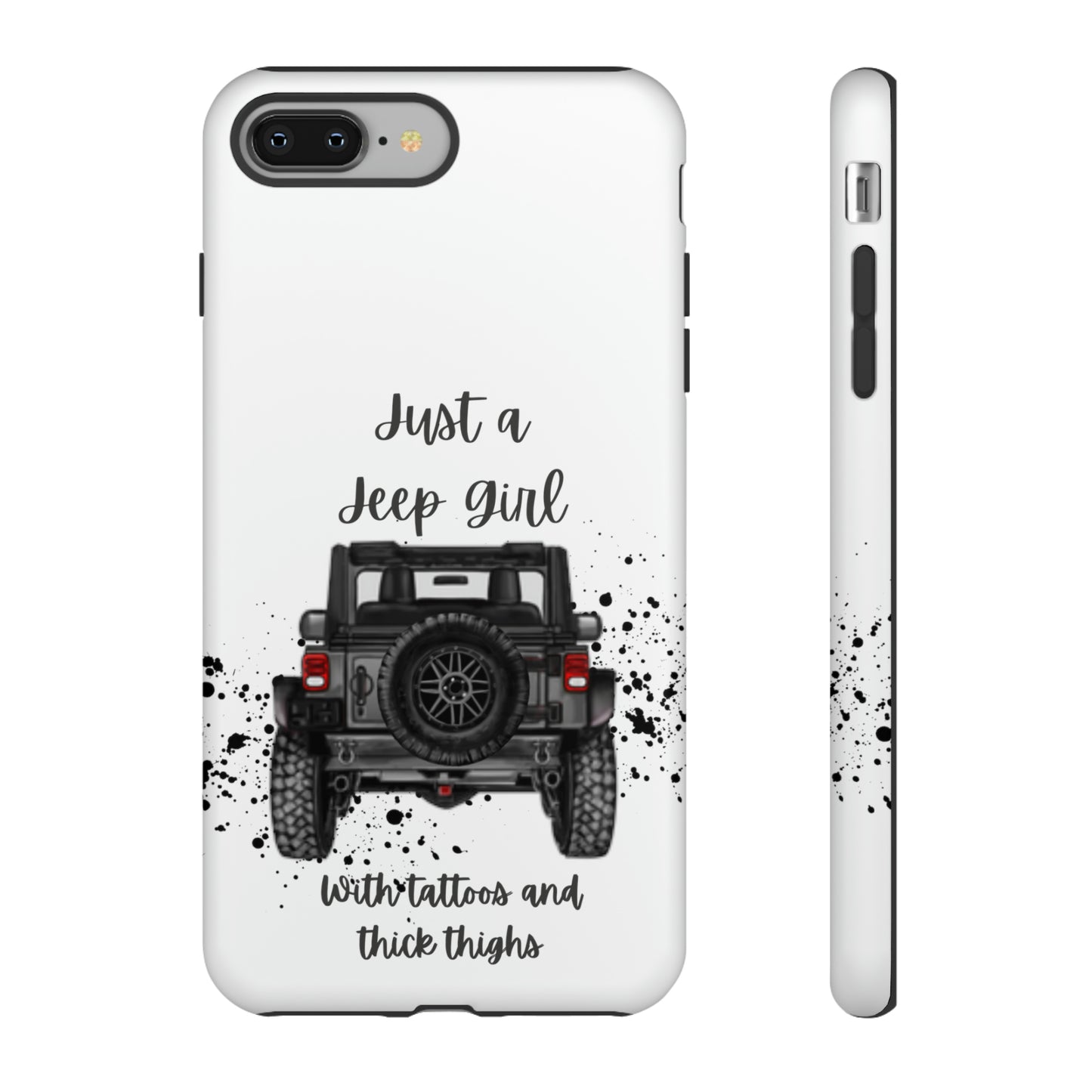 Off Road Girl with Tattoos and Thick Thighs Grey Protective Phkne Case