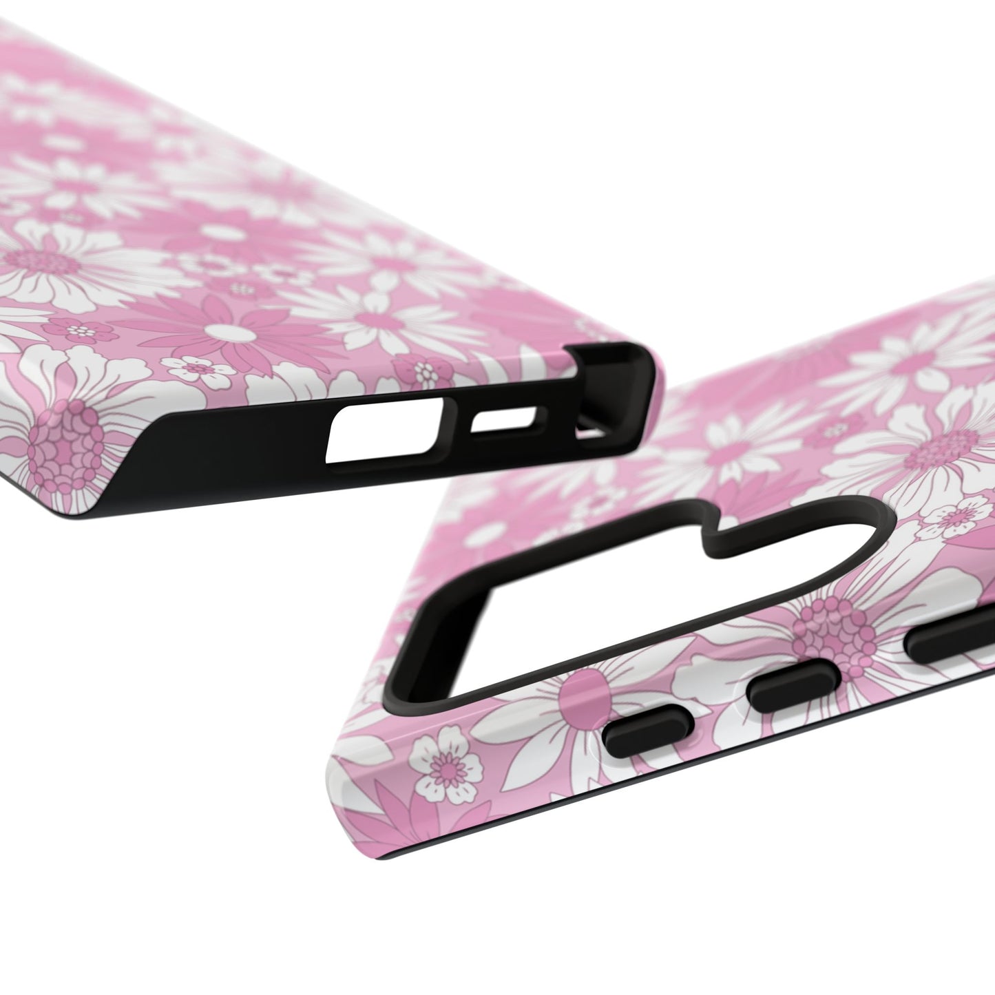 Pink and White Flowers Protective Phone Case