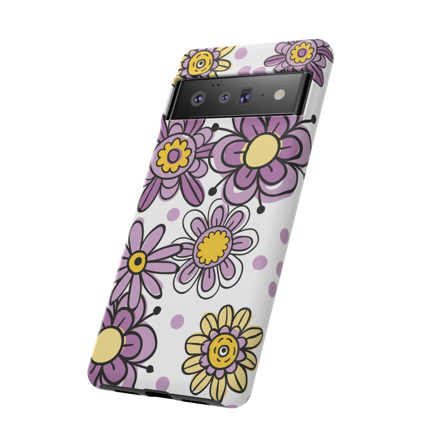 Purple Flowers Protective Phone Case