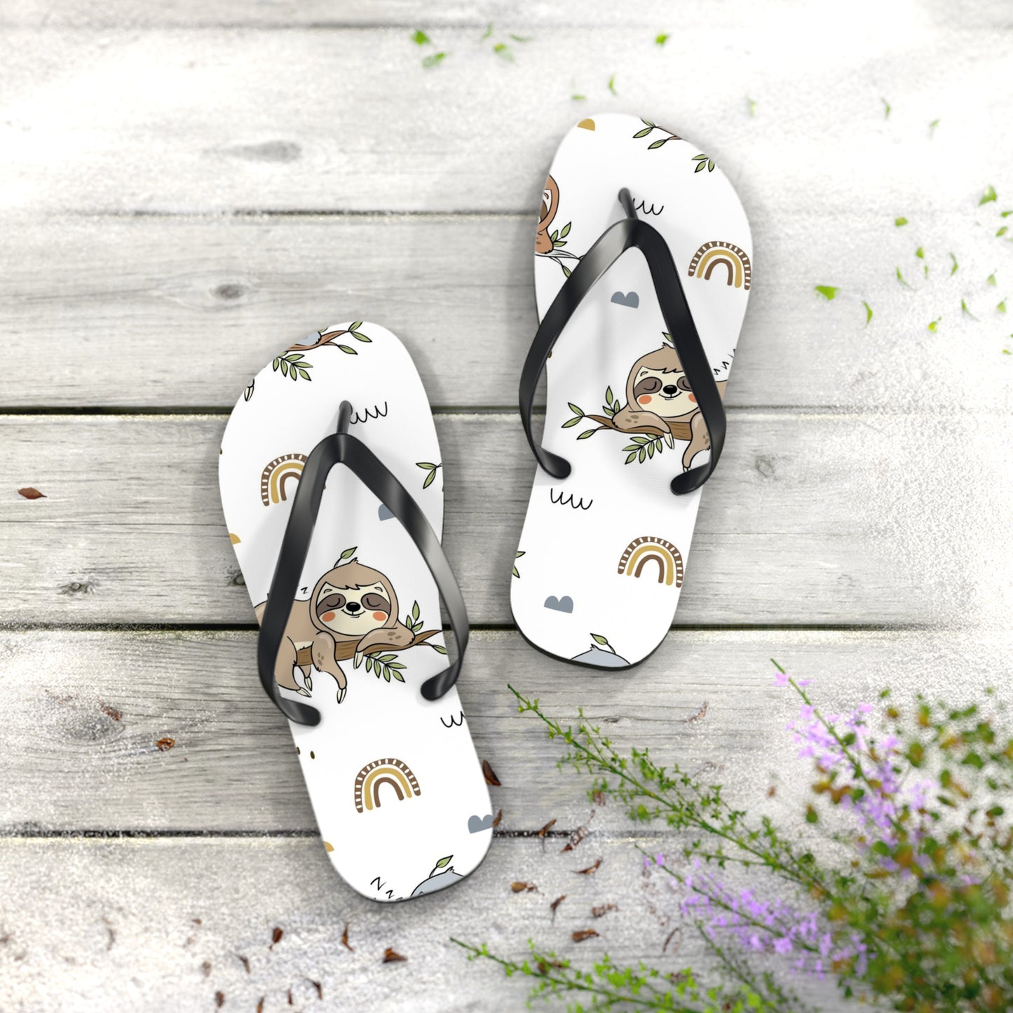 Sloth Love Flip Flops