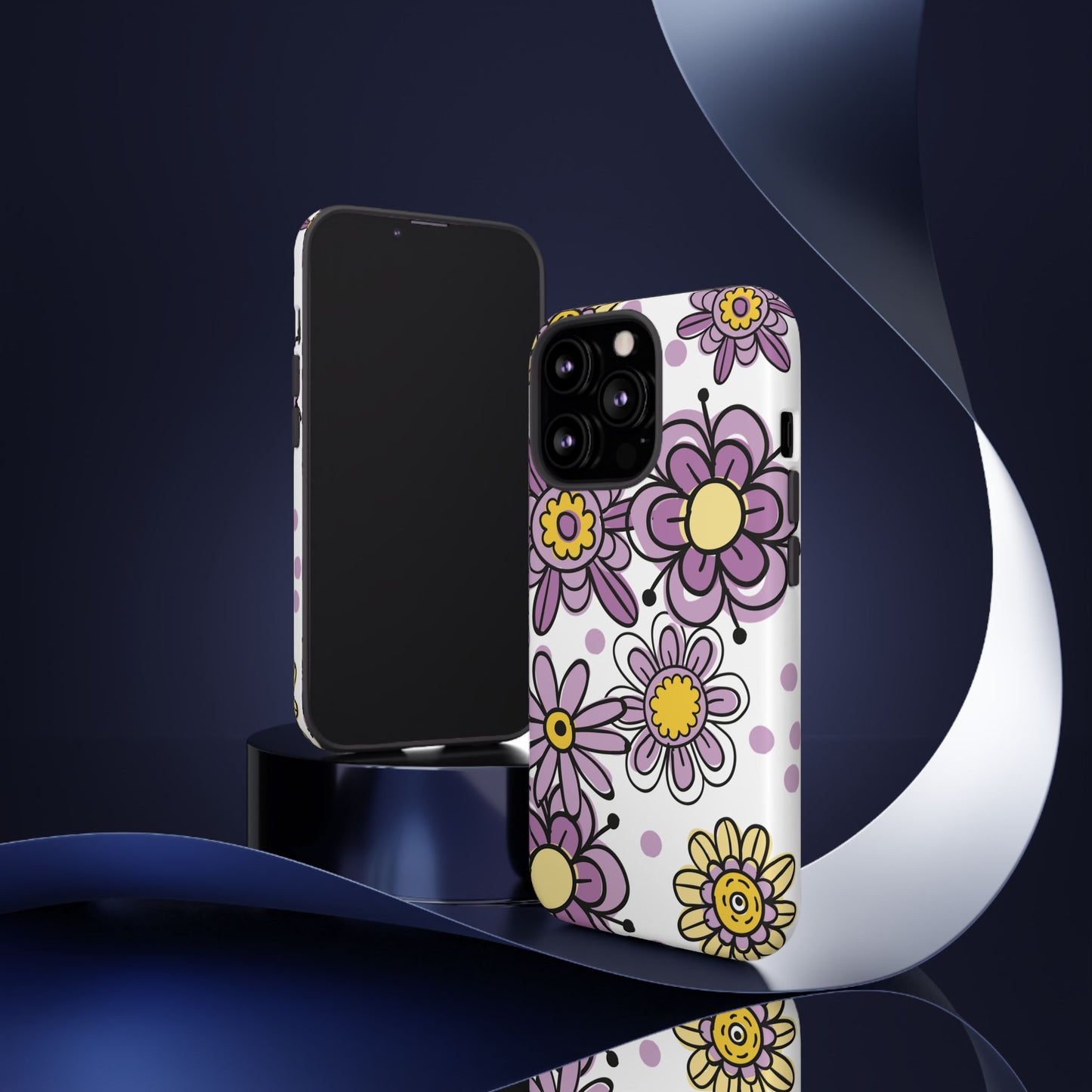 Purple Flowers Protective Phone Case
