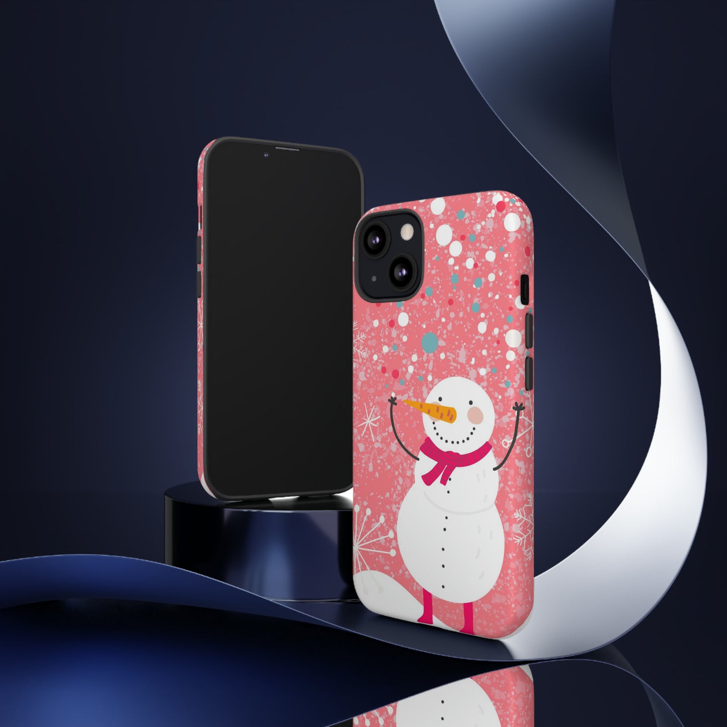 Pink Snowman Protective Case for Iphone, Samsung and a Google phones