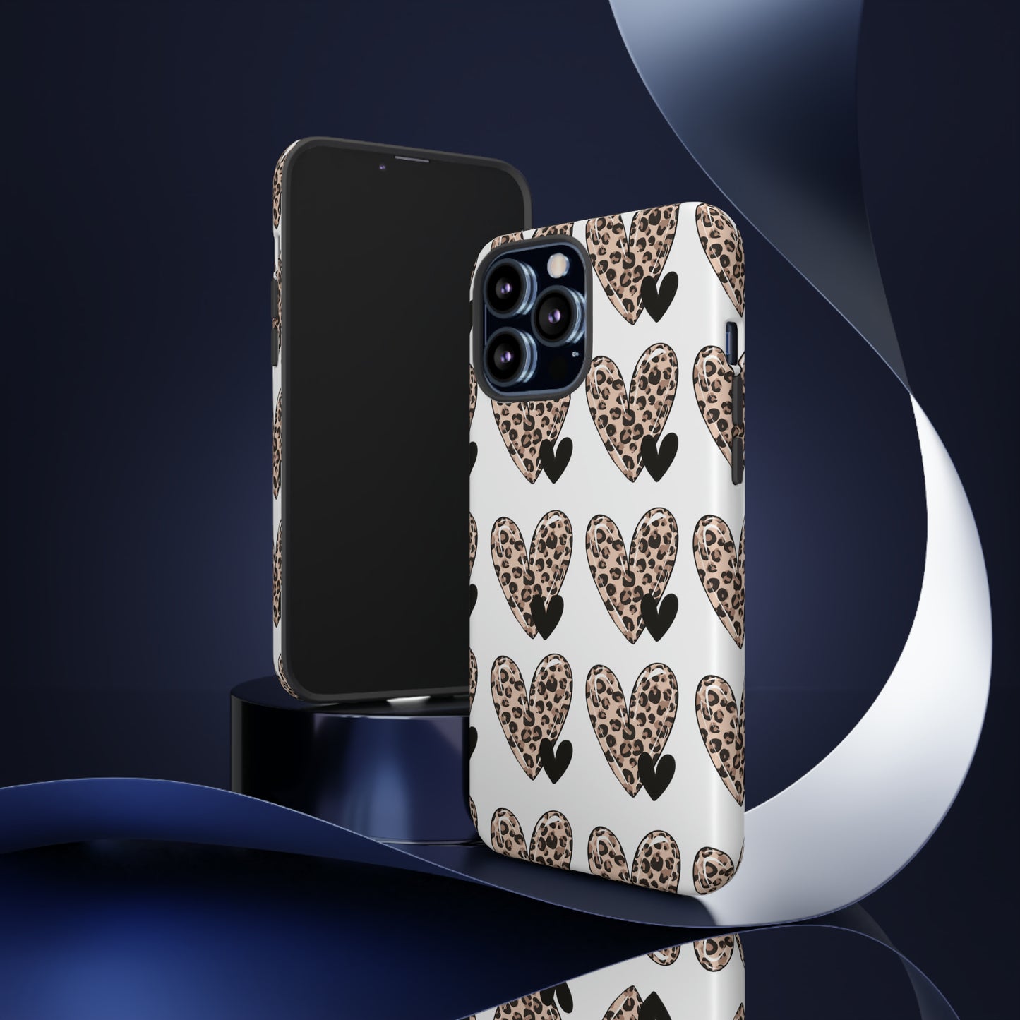 Leopard Hearts Protective Case for IPhone. Samsung and Google phones