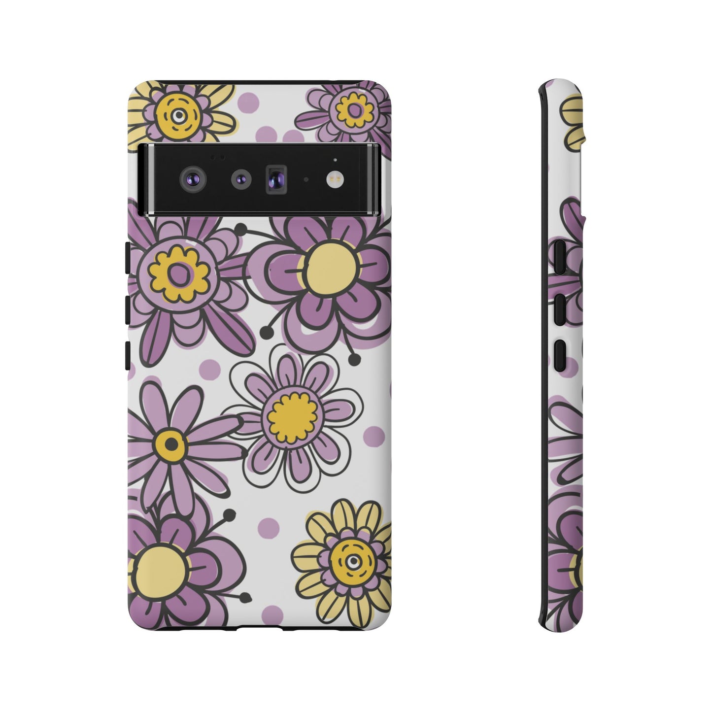 Purple Flowers Protective Phone Case
