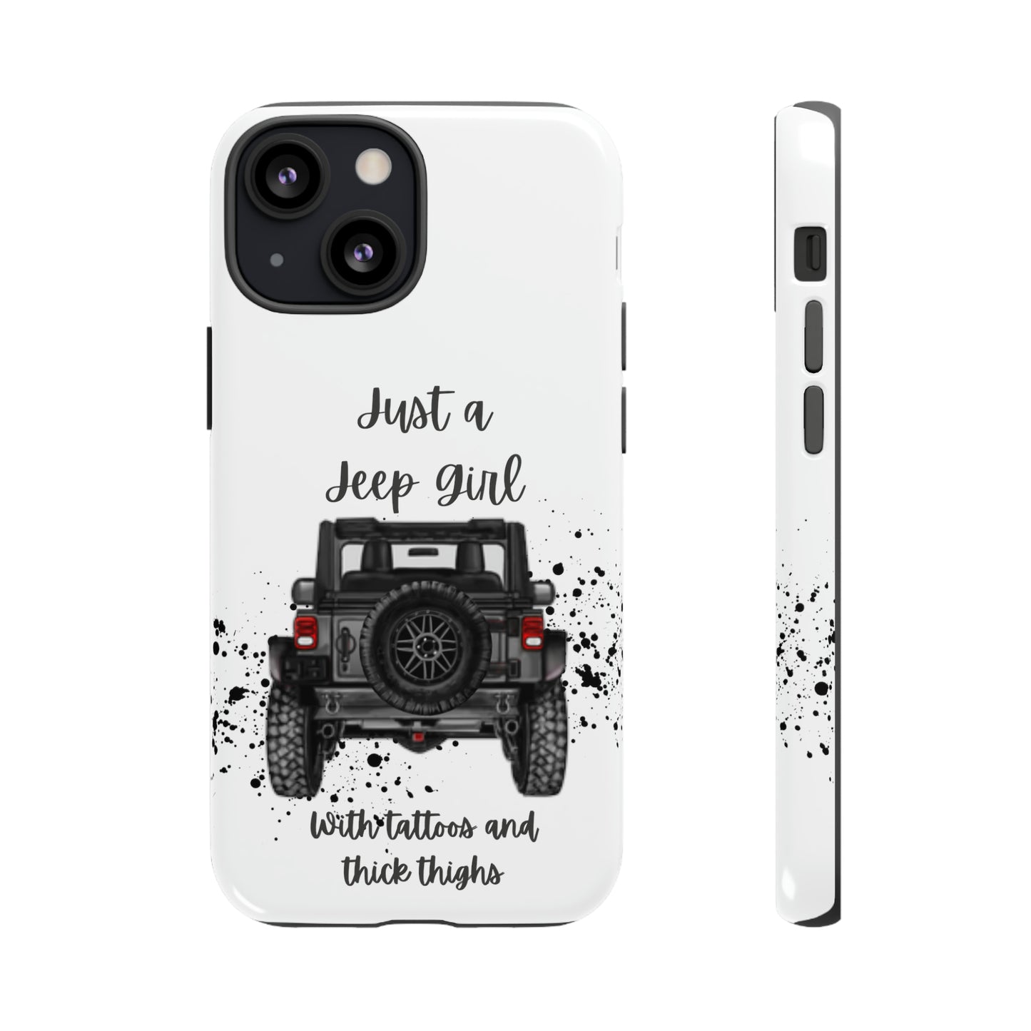 Off Road Girl with Tattoos and Thick Thighs Grey Protective Phkne Case