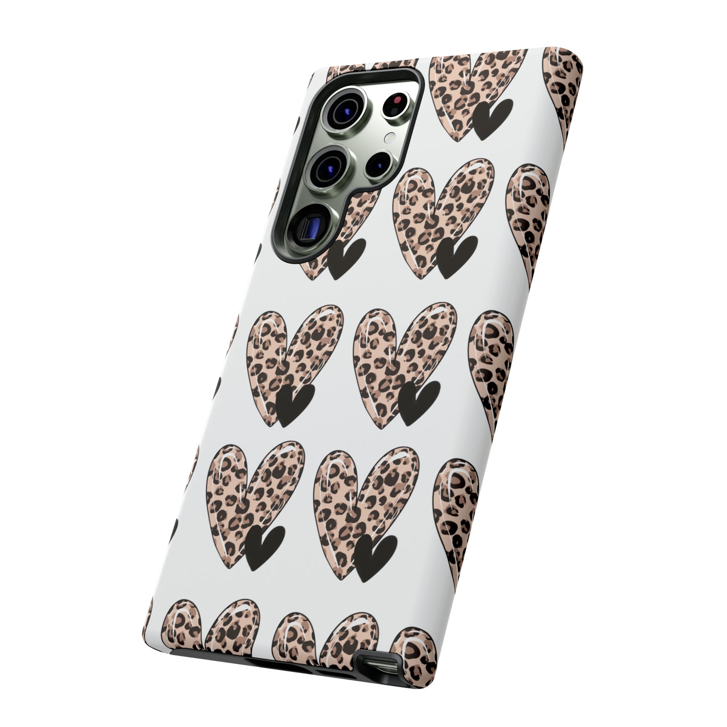 Leopard Hearts Protective Case for IPhone. Samsung and Google phones