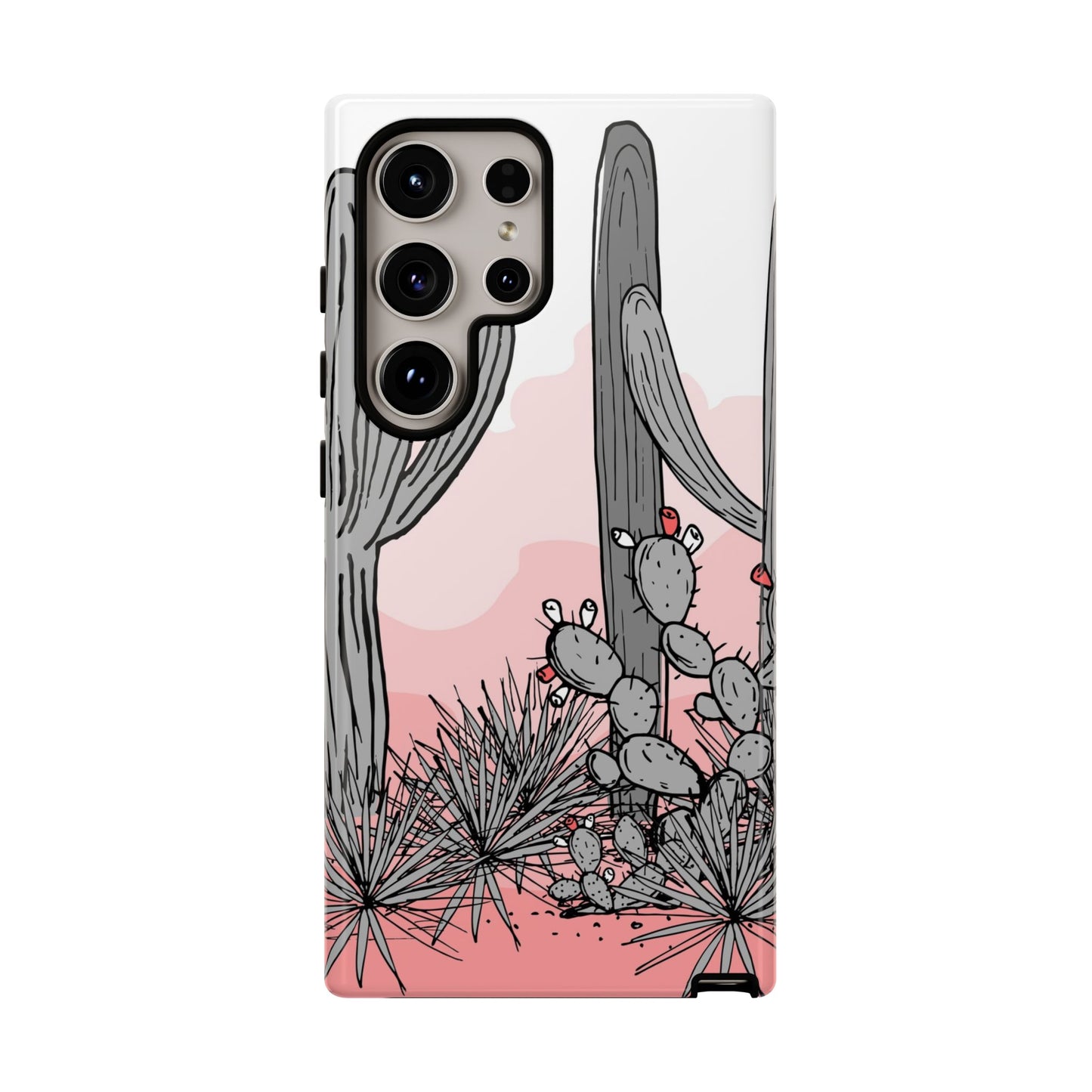 Pastel Cactus Sunset Protective Phone Case