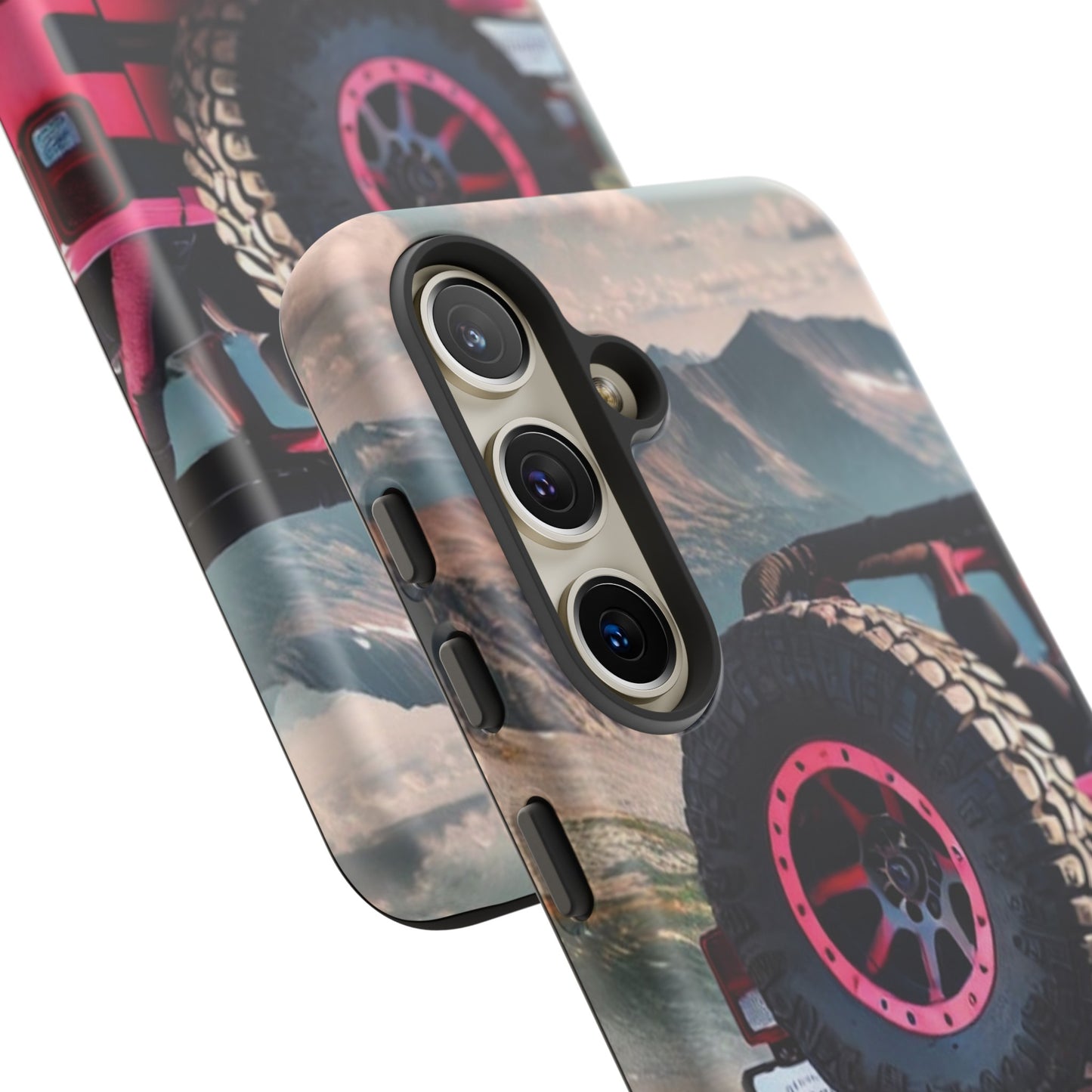 Pink Jeep Tire Protective Phone Case