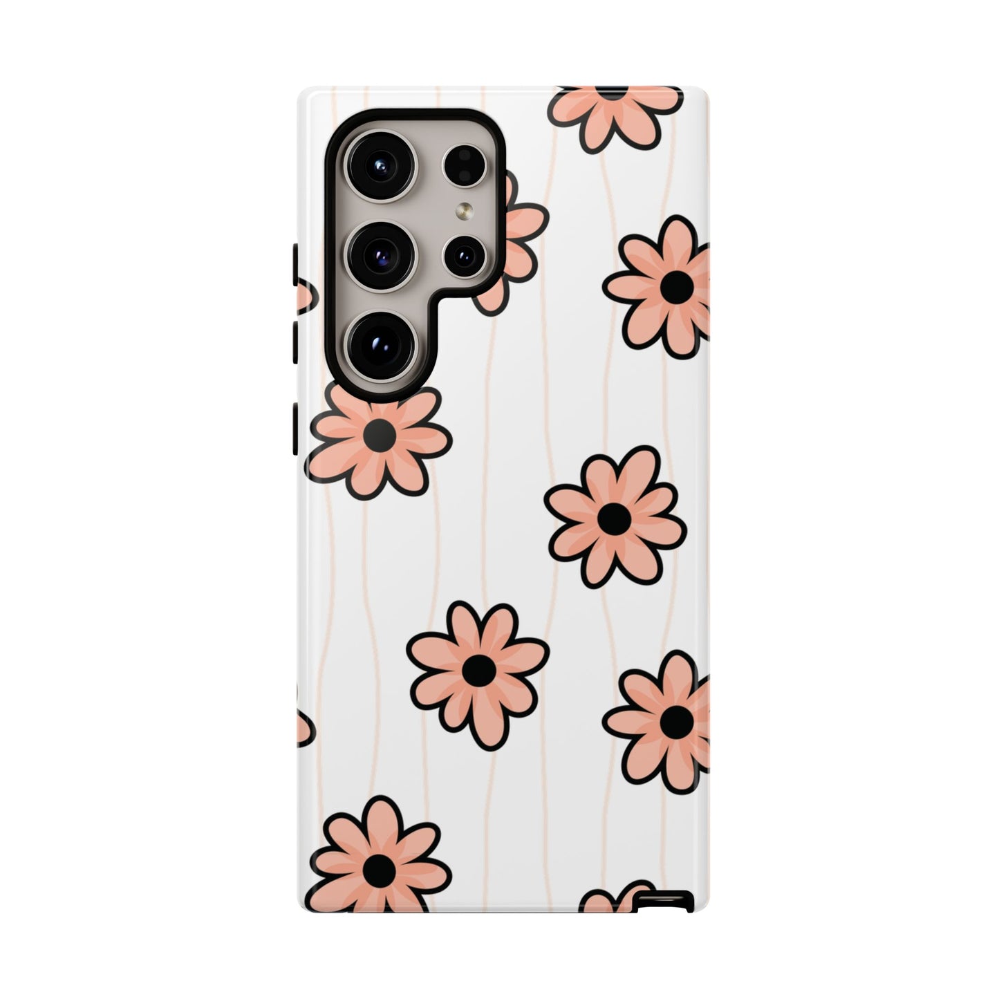 Pink Flowers Protective Phone Case