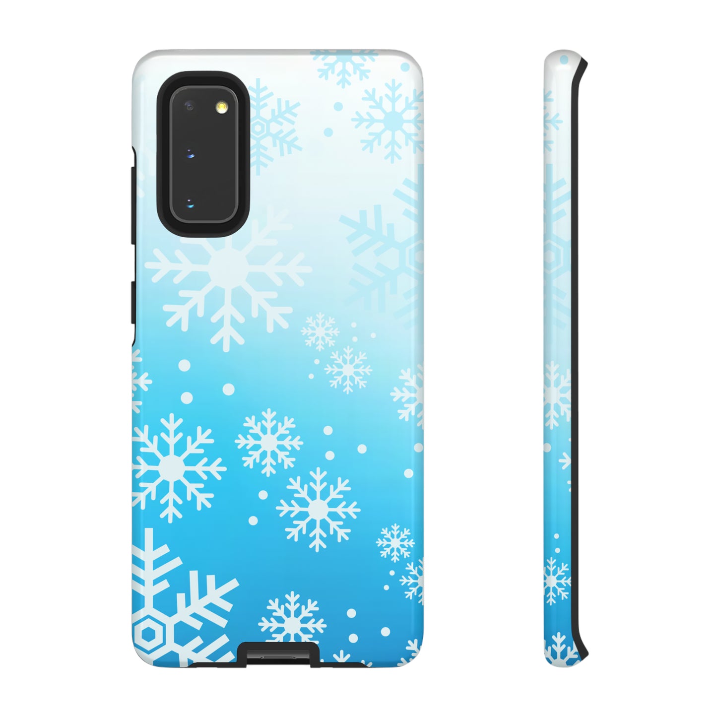 Winter, frozen, snowflake ombré protective phone case for Google, Samsung and IPhone