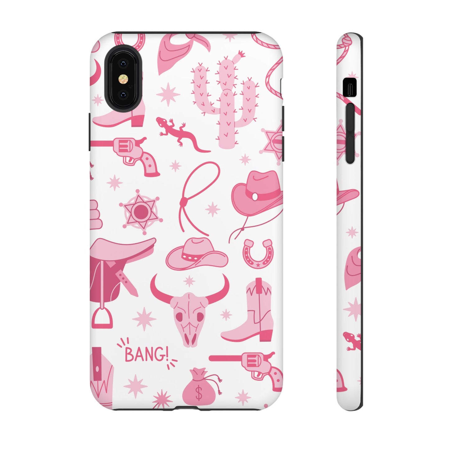 Pink Western Protective Phone Case for Iphone, Samsung and Google Phones