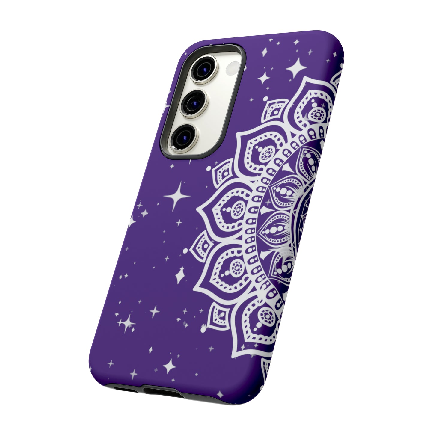 Purple mandala protective phone case for iPhone, Samsung and Google