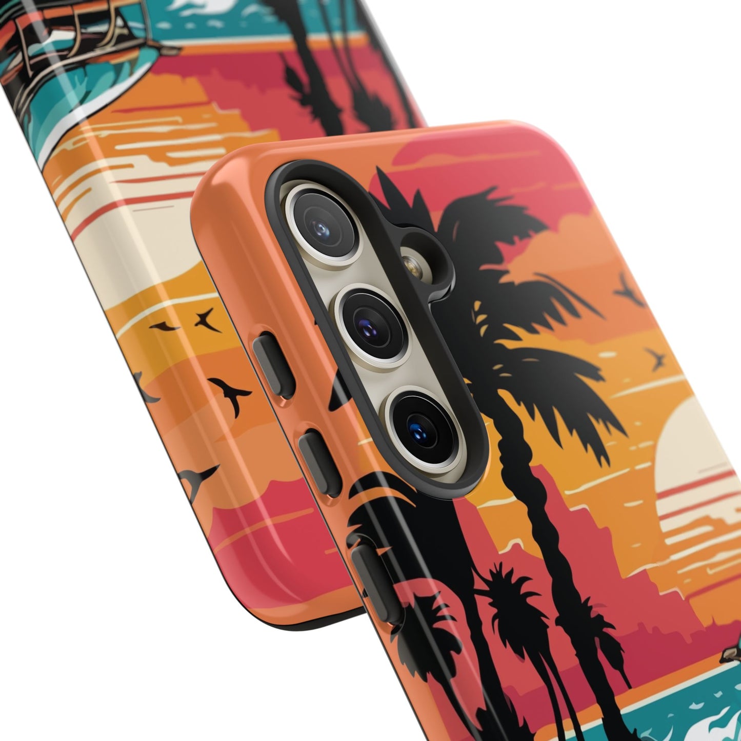 Summer Retro Sunset Protective Phone Case