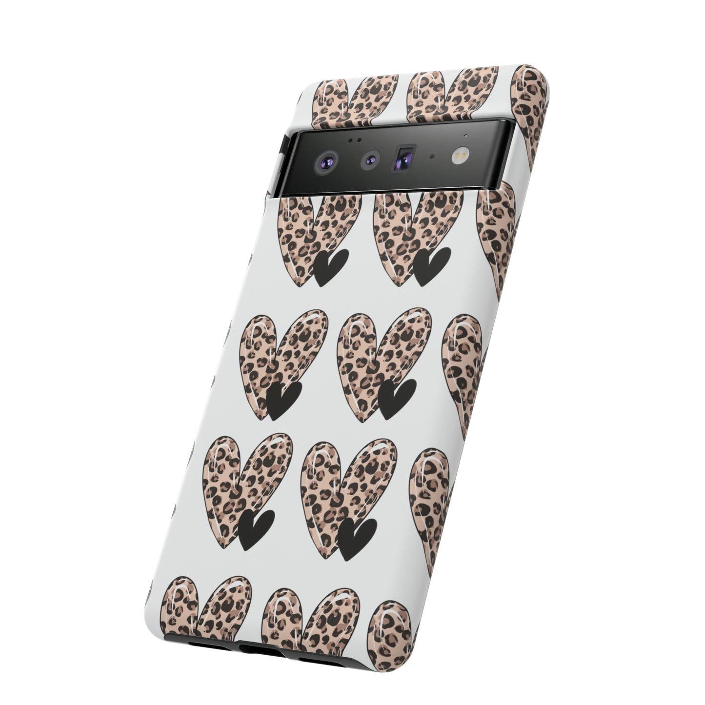 Leopard Hearts Protective Case for IPhone. Samsung and Google phones