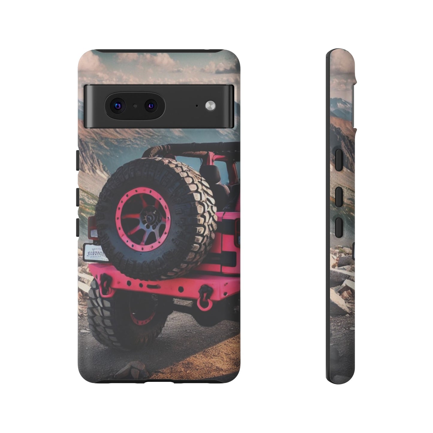 Pink Jeep Tire Protective Phone Case