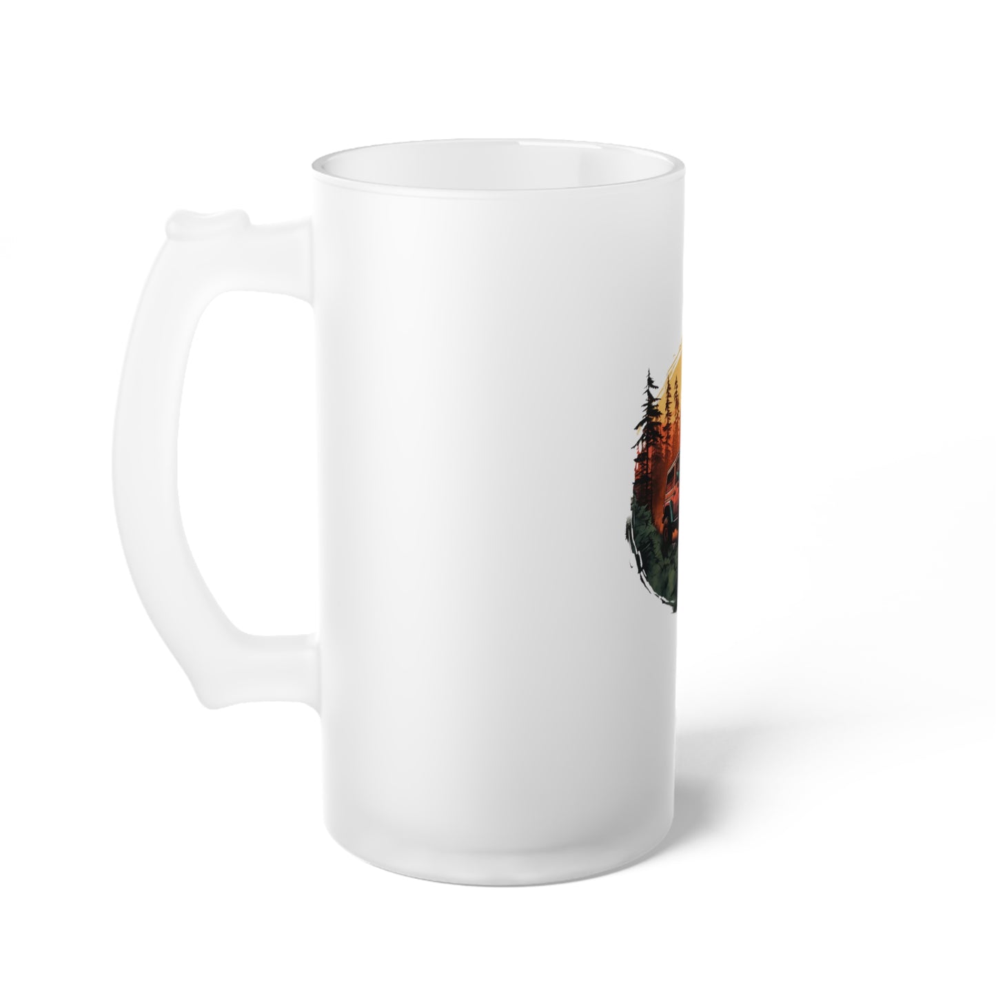 Jeep Frosted Glass Beer Mug