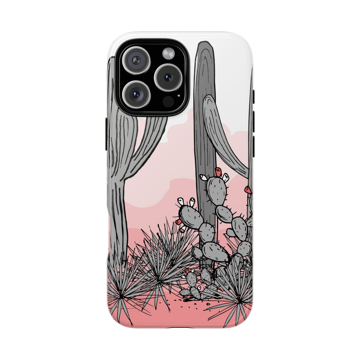 Pastel Cactus Sunset Protective Phone Case