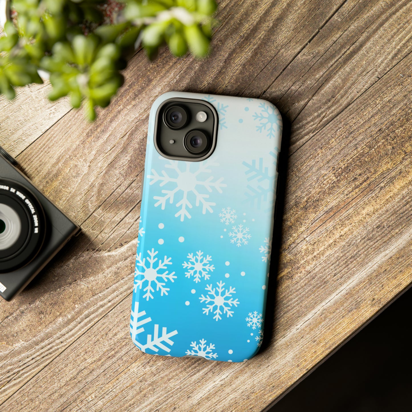 Winter, frozen, snowflake ombré protective phone case for Google, Samsung and IPhone