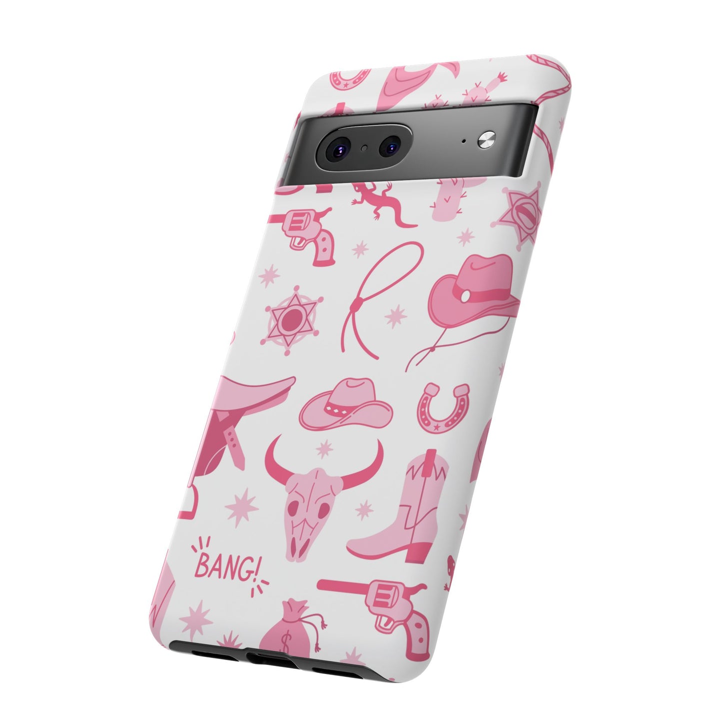 Pink Western Protective Phone Case for Iphone, Samsung and Google Phones