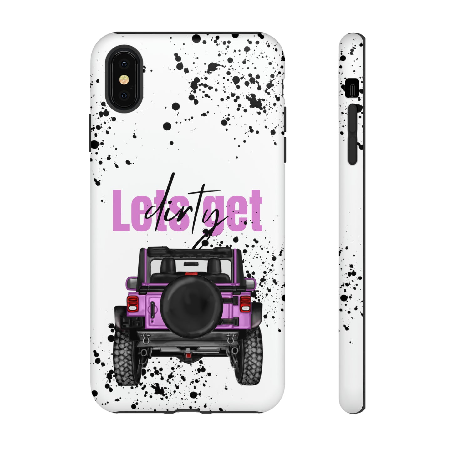 Lets Get Dirty Protective Phone Case for Iphone, Google and Samsung Splatter Purple