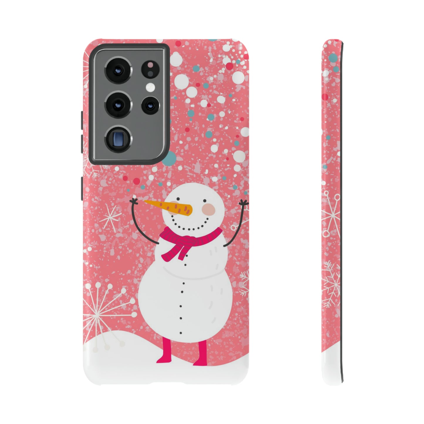 Pink Snowman Protective Case for Iphone, Samsung and a Google phones