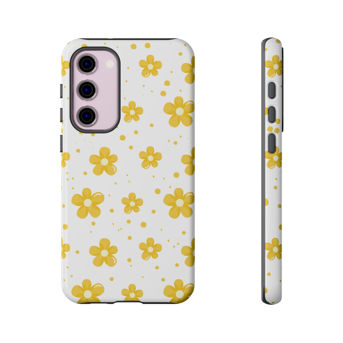 Yellow Flowers Protective Phone Case for Google, Apple and Samsung Phones