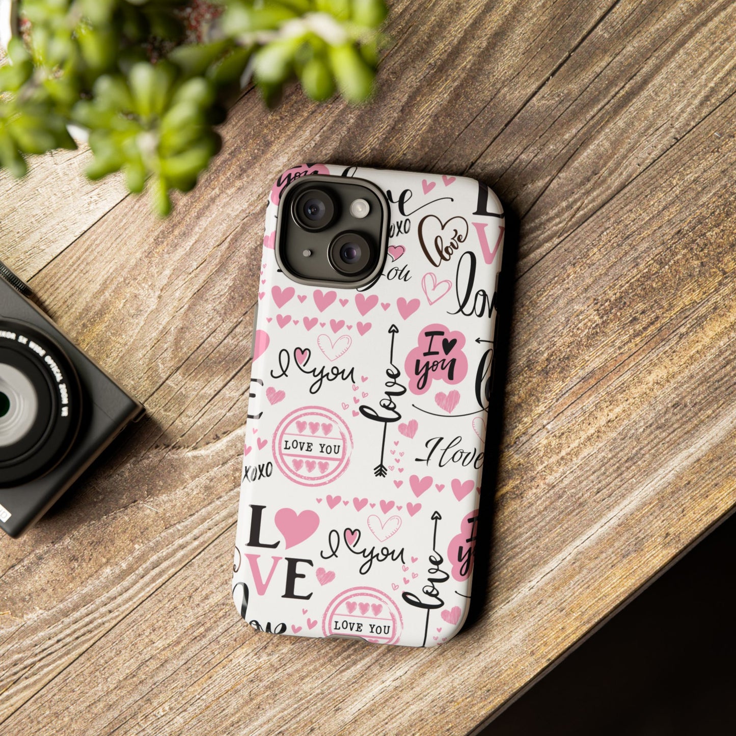 Valentine Love Pink Protective Phone Case for Iphone, Samsung and Google Devices