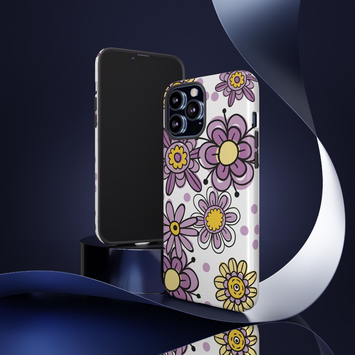 Purple Flowers Protective Phone Case