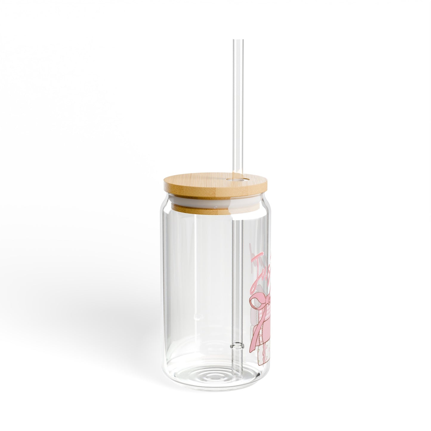 Just Read Book 16oz Glass Can with Lid and Straw