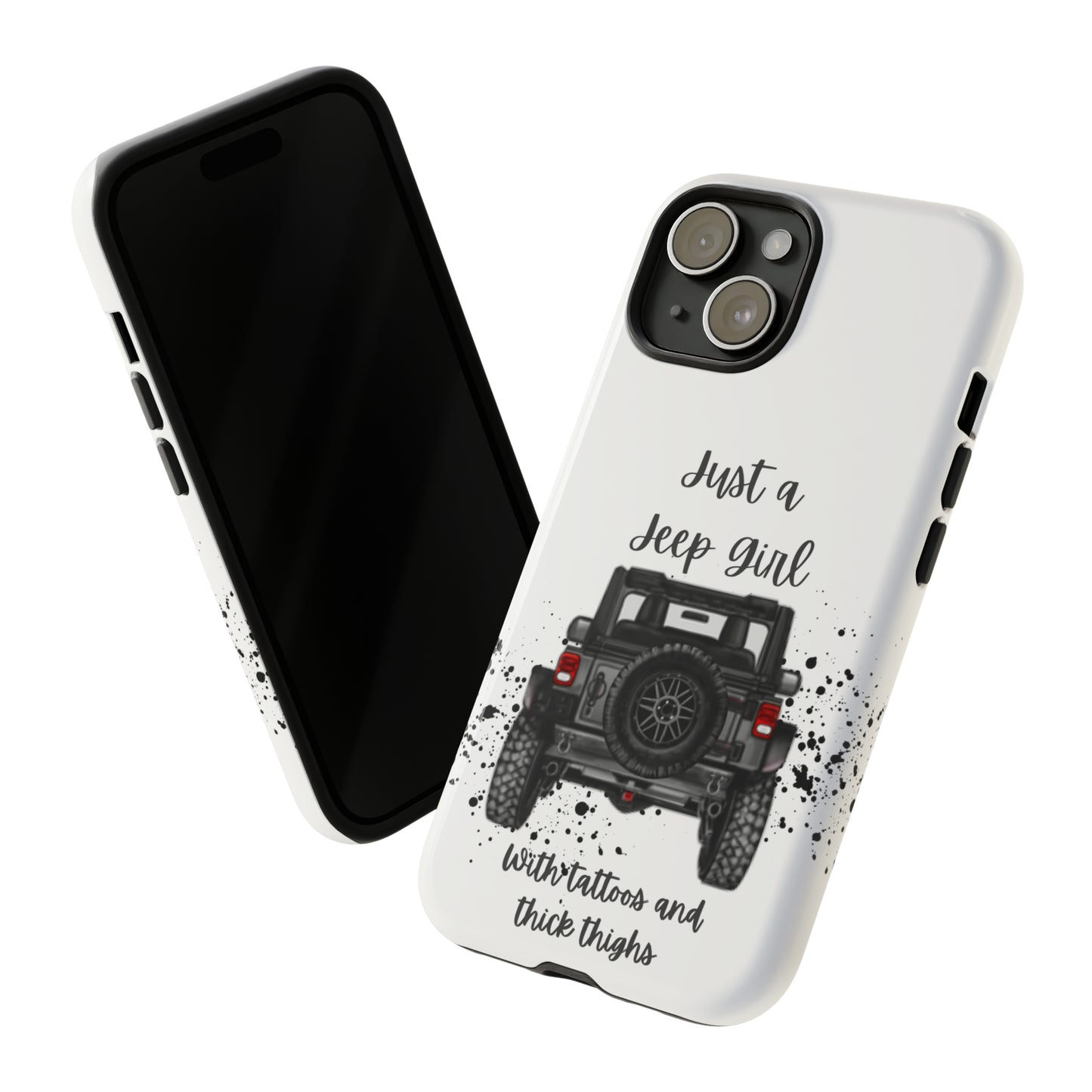 Off Road Girl with Tattoos and Thick Thighs Grey Protective Phkne Case