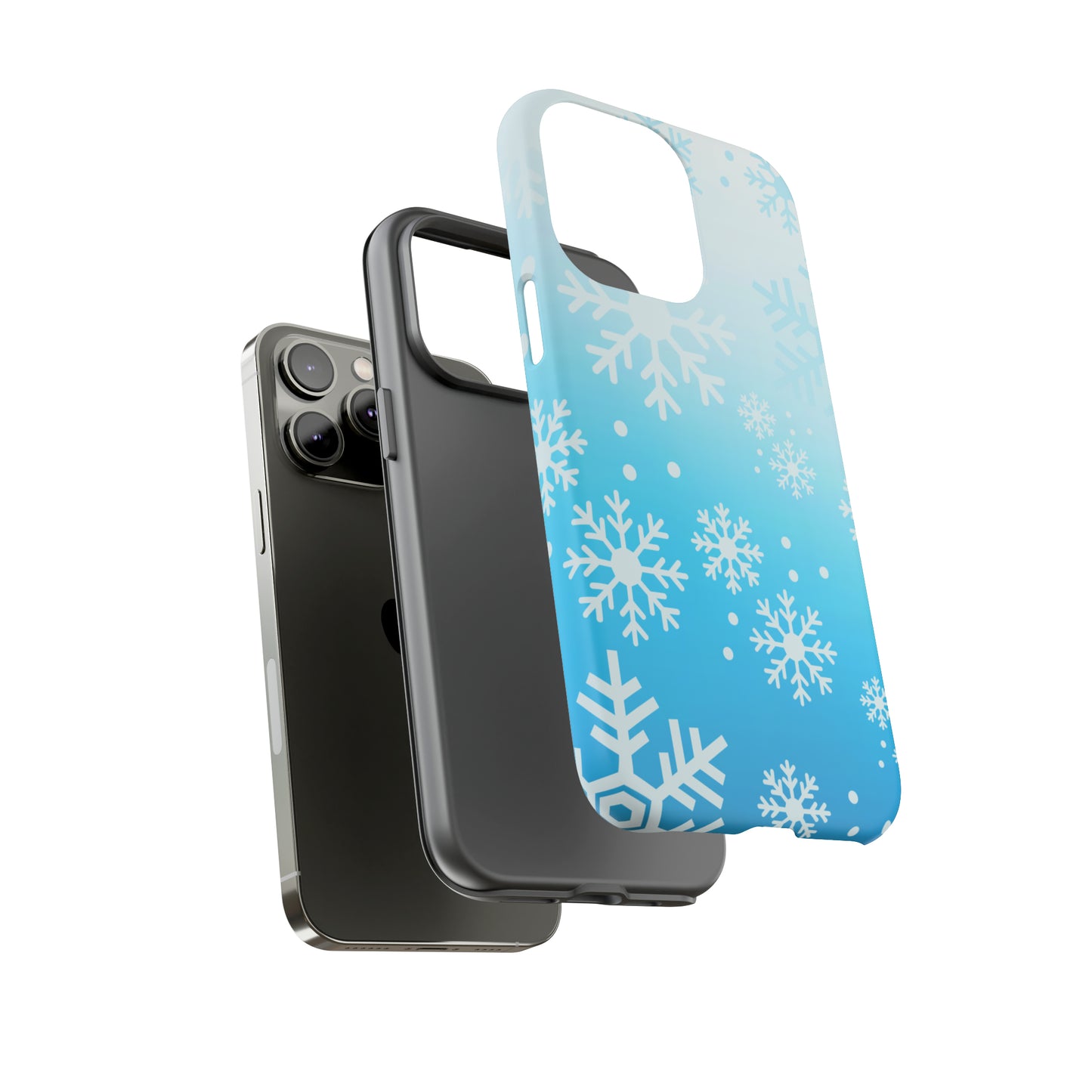 Winter, frozen, snowflake ombré protective phone case for Google, Samsung and IPhone