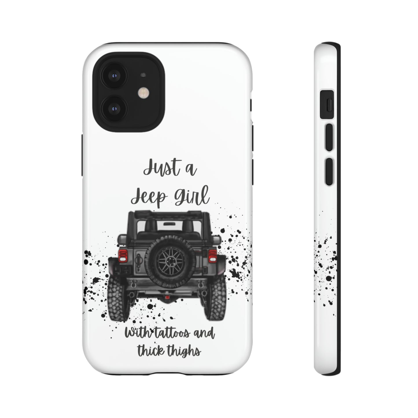 Off Road Girl with Tattoos and Thick Thighs Grey Protective Phkne Case